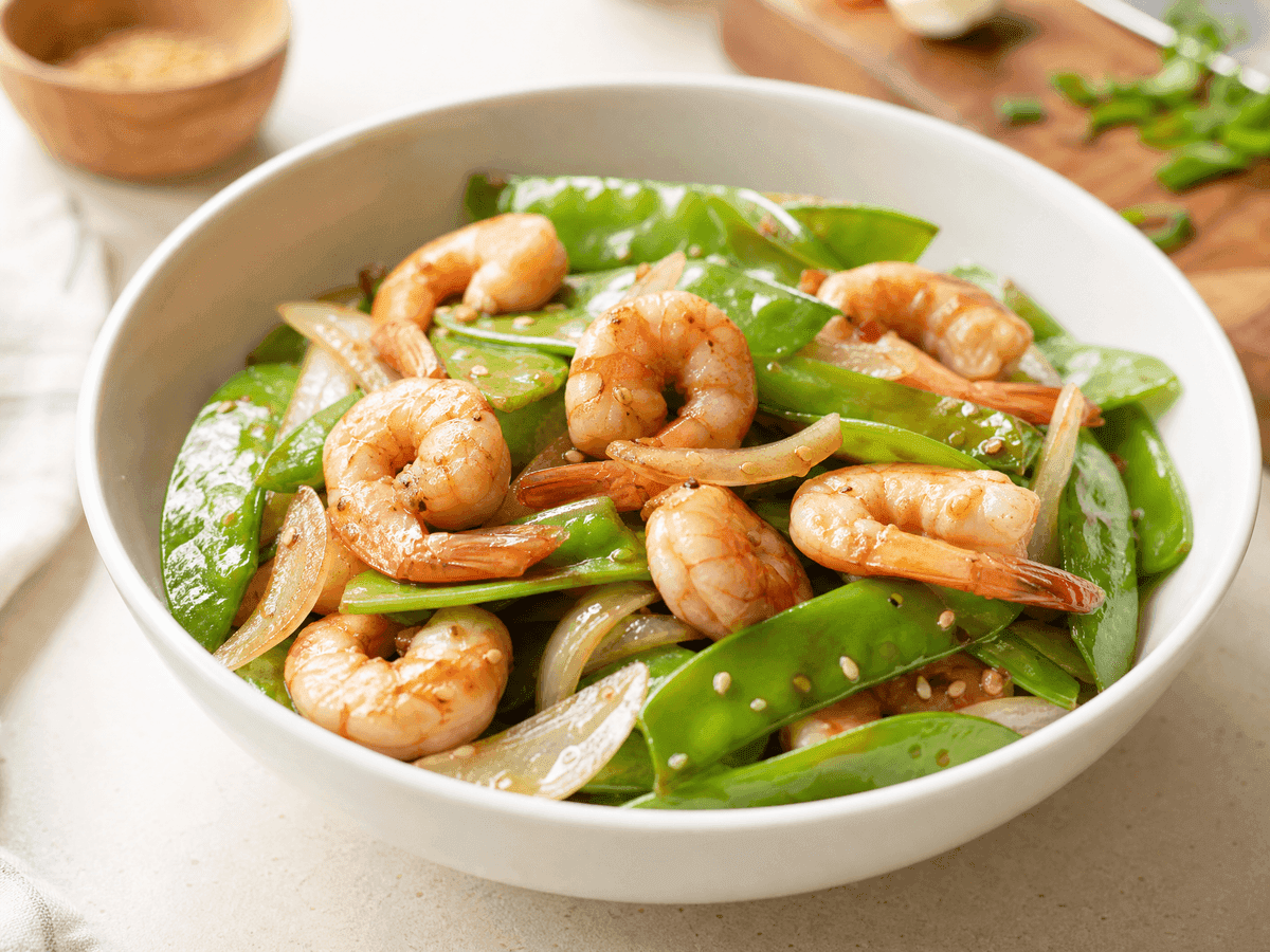 Garlic Shrimp with Snow Peas
