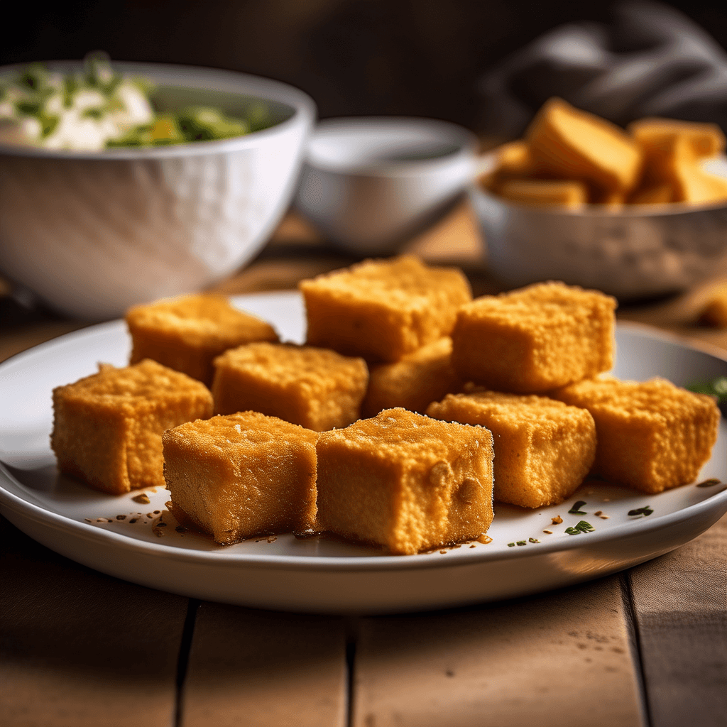 Crispy Tofu Bites with Garlic Dip